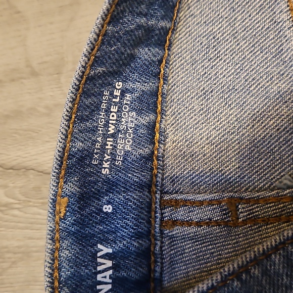 Old Navy Sky-Hi Wide Leg Cargo Denim 8 - Picture 3 of 5